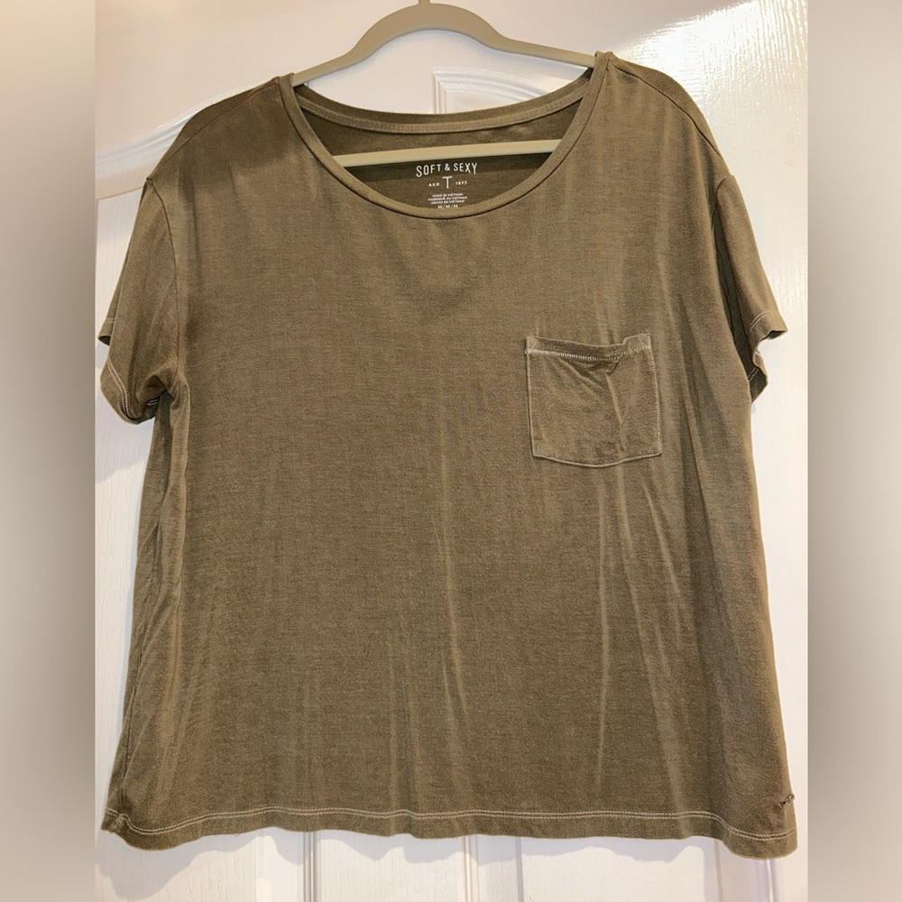 American Eagle Soft & Sexy Pocket Tee, Women’s Medium, Green